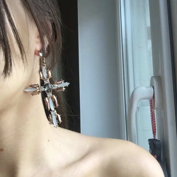 💎Luxury blue crystal cross earrings - Picture 5 of 5